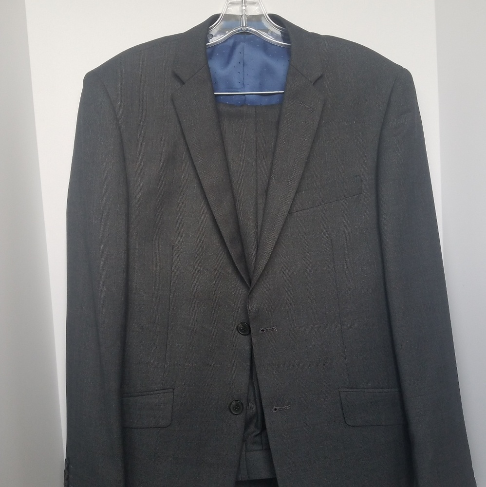 NEW Gino Vitale Light Glen Check Men's Slim Suit
